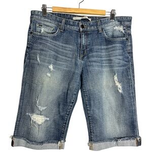 Joe's Ex-Lover Distressed Denim Jean Bermuda Shorts, size 31